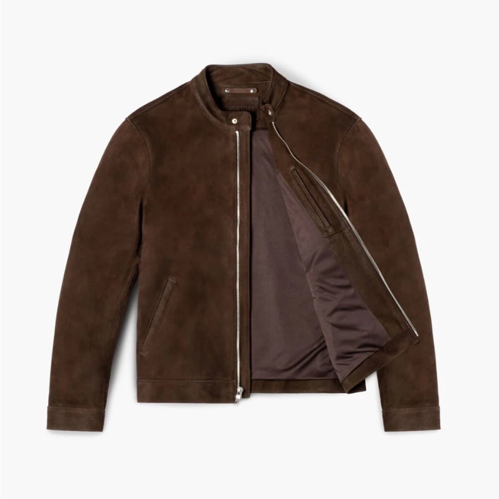 Thursday Boot Company Leather Racer Jacket in Tobacco
